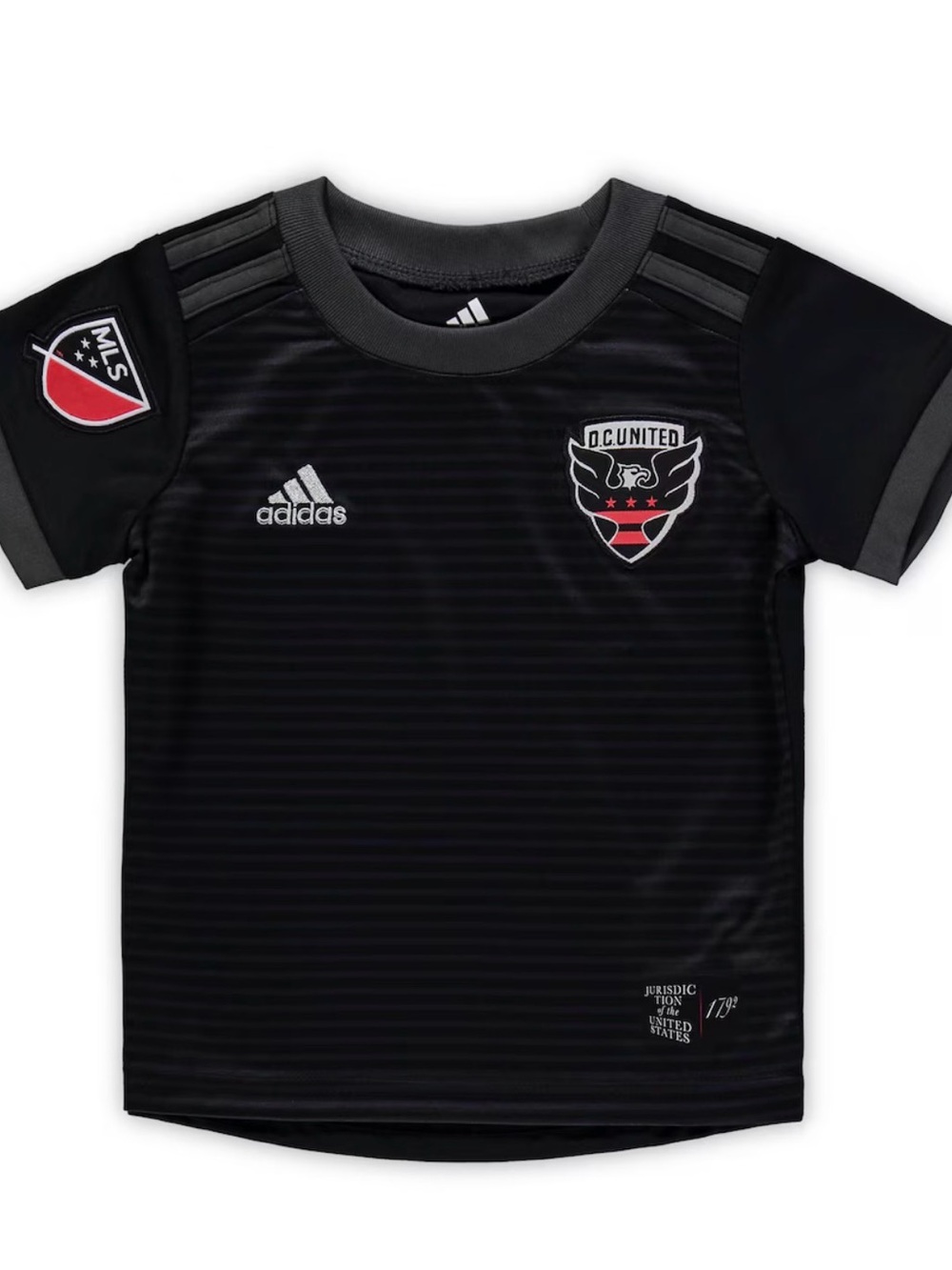 adidas DC United Kids Black and Red Short Sleeve Jersey toddler size 7